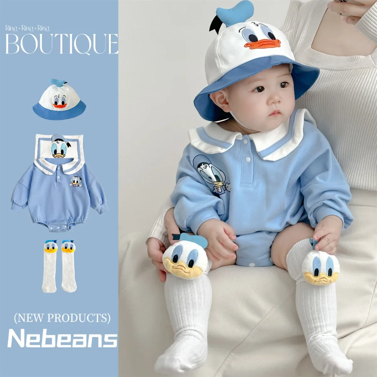 Baby Clothing Brands - Spring Newborn Baby Rompers Sock Hat