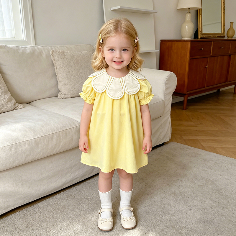 Baby Clothing Yellow - Summer New 2-6Yrs Baby Dress Girl