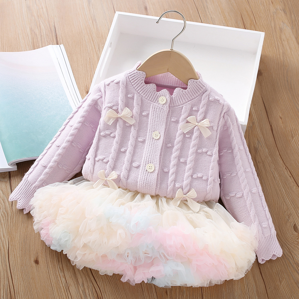 Knit Cardigan Infant - 0-6-year-old baby girl clothes spring cute