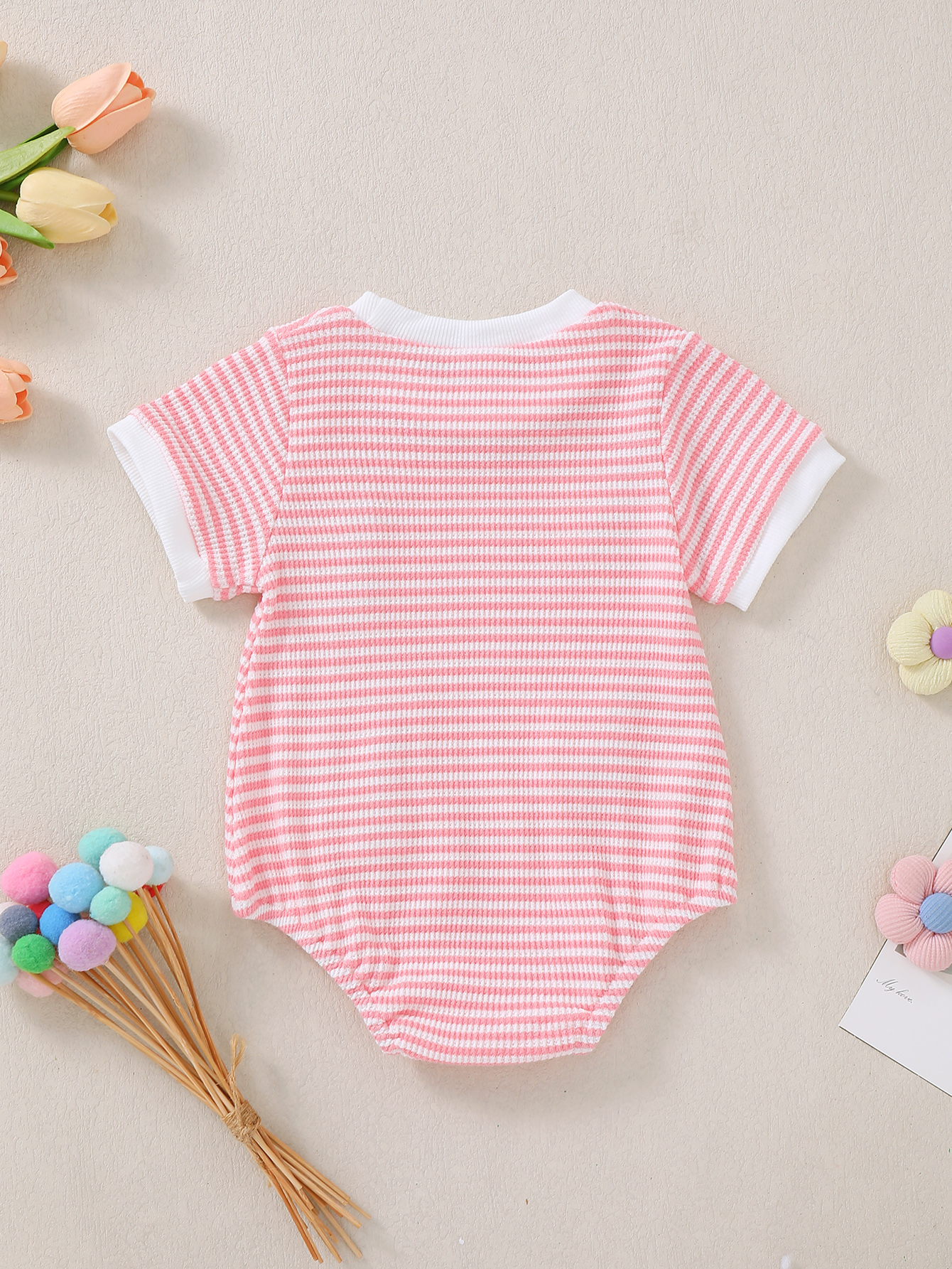 Baby Girl Summer Pink Stripes  - Baby Clothing Designer incelemesi ve fiyatı