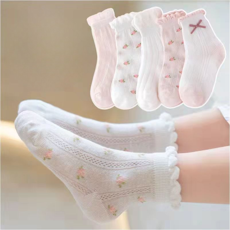 Girls Socks Cute Flowers Patte - Baby Clothing Patterns incelemesi ve fiyatı