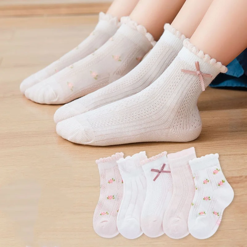 Kids Socks 5 Pairs/Lot Spring  - Baby Clothing Patterns incelemesi ve fiyatı