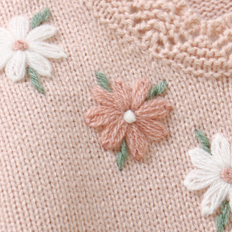 Pink Baby Girl Floral Sweaters - Knit Cardigan Infant incelemesi ve fiyatı