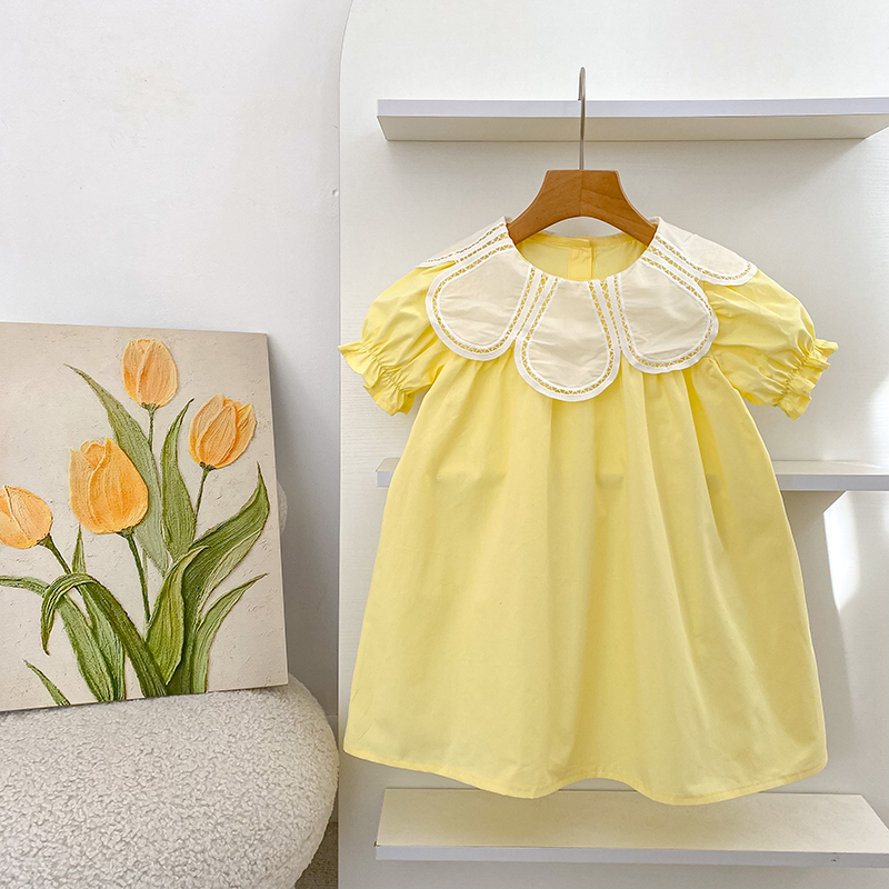 Summer New 2-6Yrs Baby Dress G - Baby Clothing Yellow incelemesi ve fiyatı