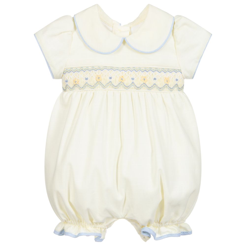 Baby Smocked Yellow Rompers in - Baby Clothing Made In Usa incelemesi ve fiyatı